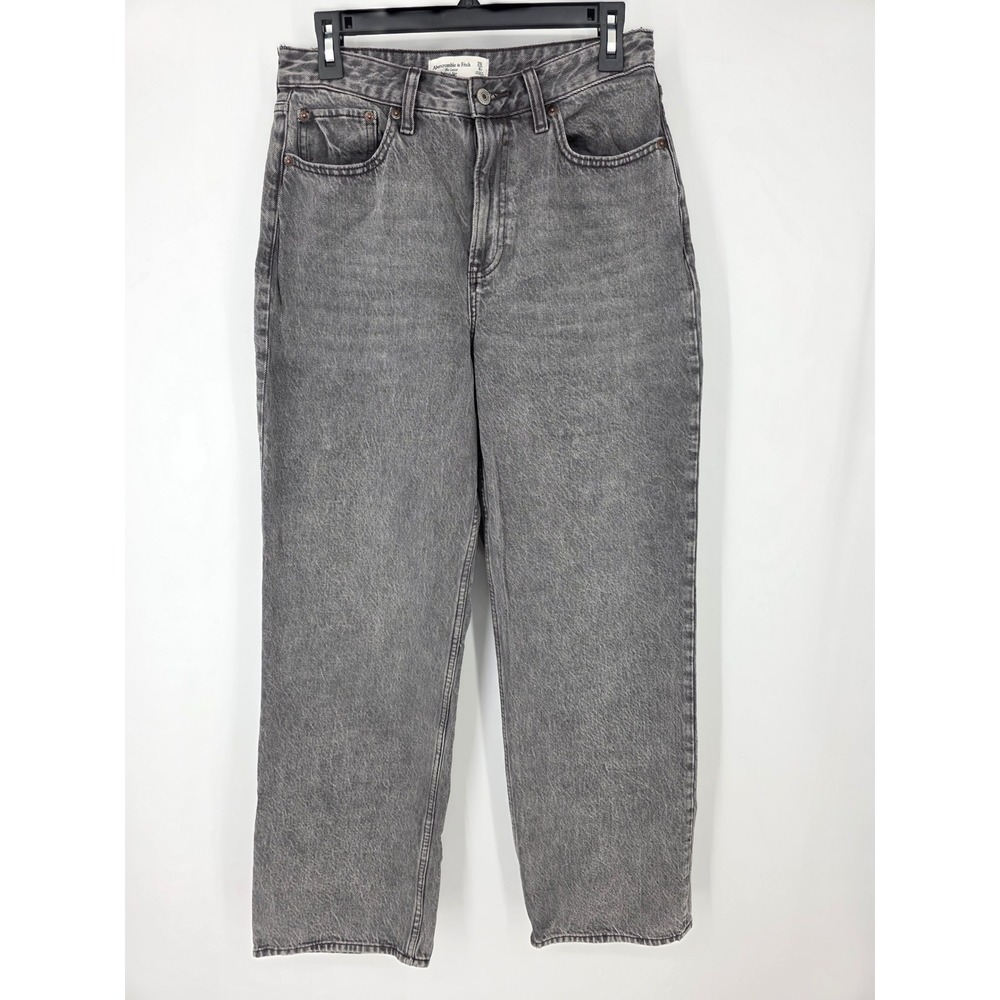 Abercrombie & Fitch Curve Love The Loose High Rise Grey Wash Jeans 28 6R Loose‎